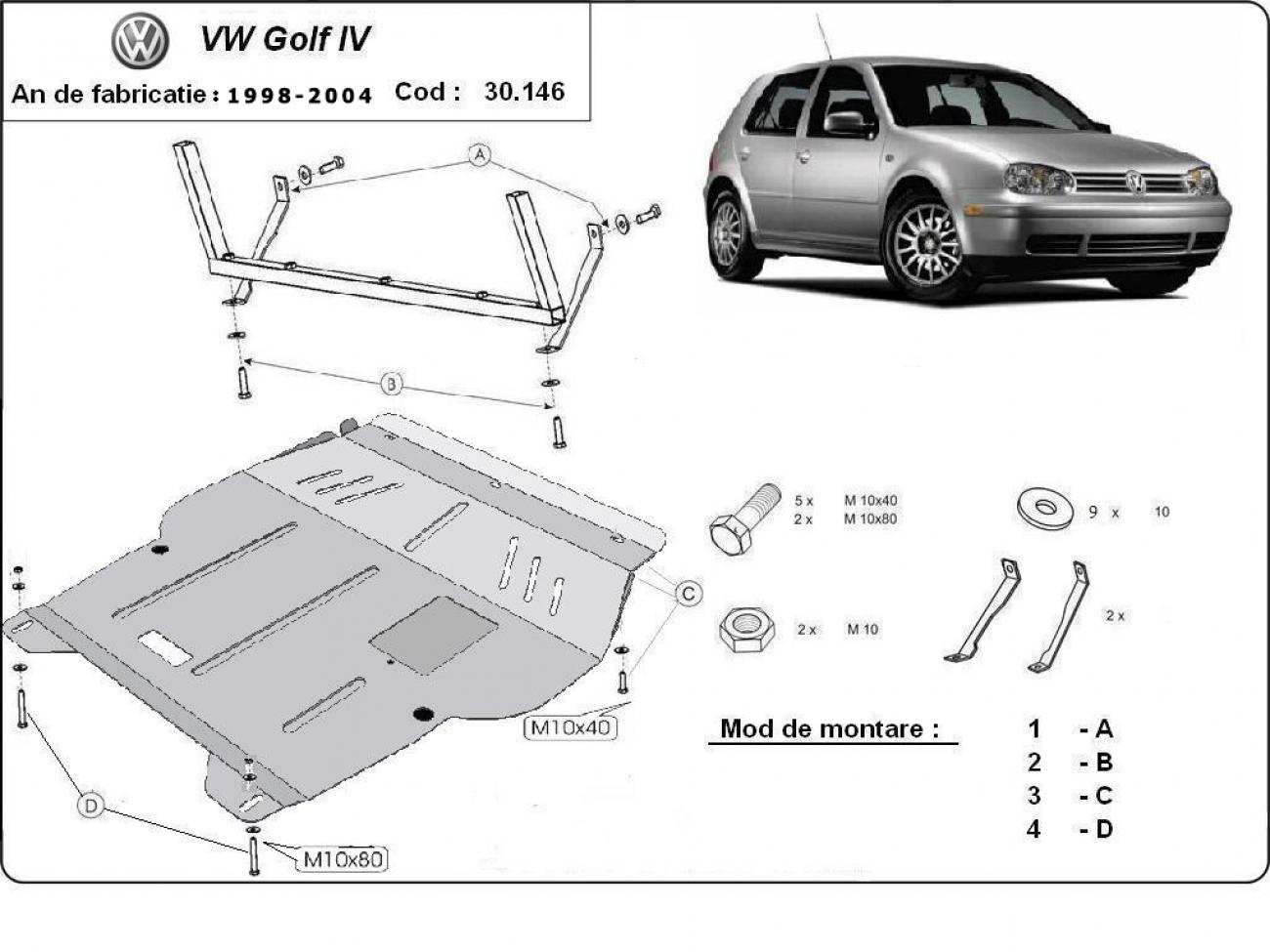 Skid plate Steel Engine+ | Golf mk4 (1998-2006) - 3