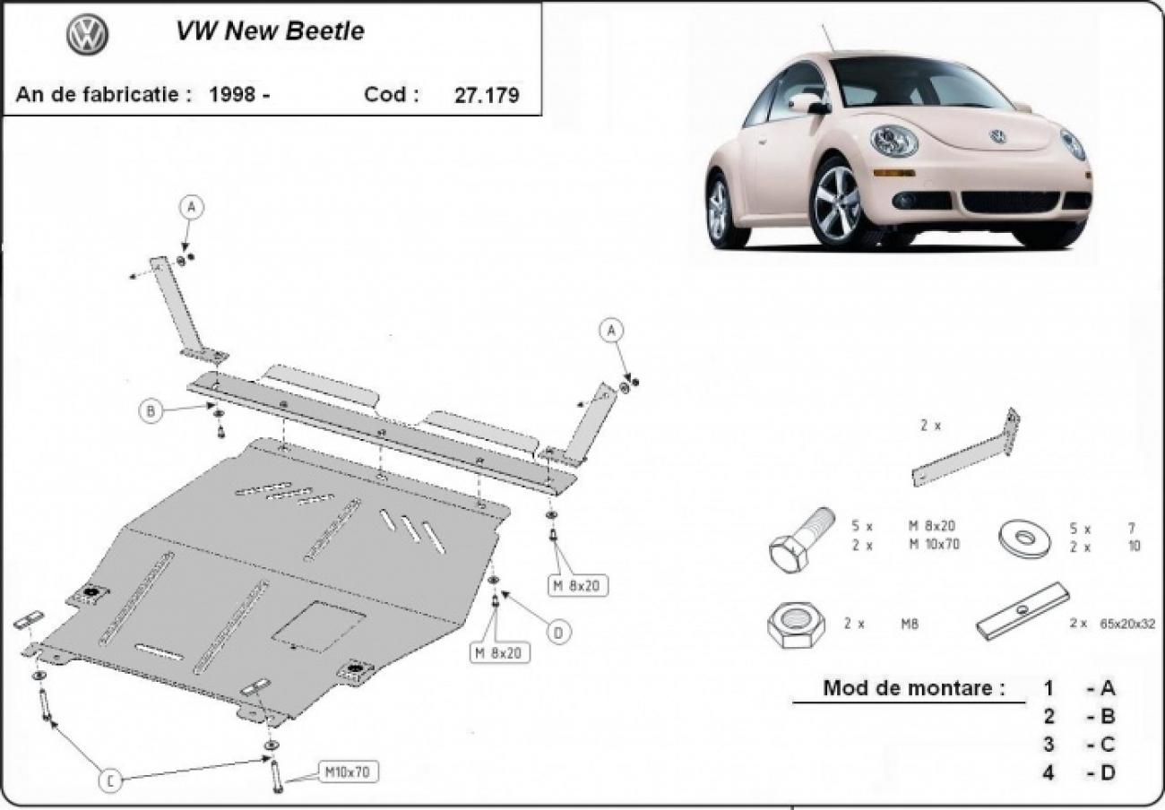 Hasplåt Stål Motor+ | VW New Beetle (1998-2011) - 3
