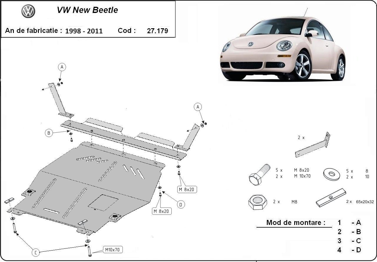 Stalen beschermplaat Motor+ | VW New Beetle (1998-2011) - 3