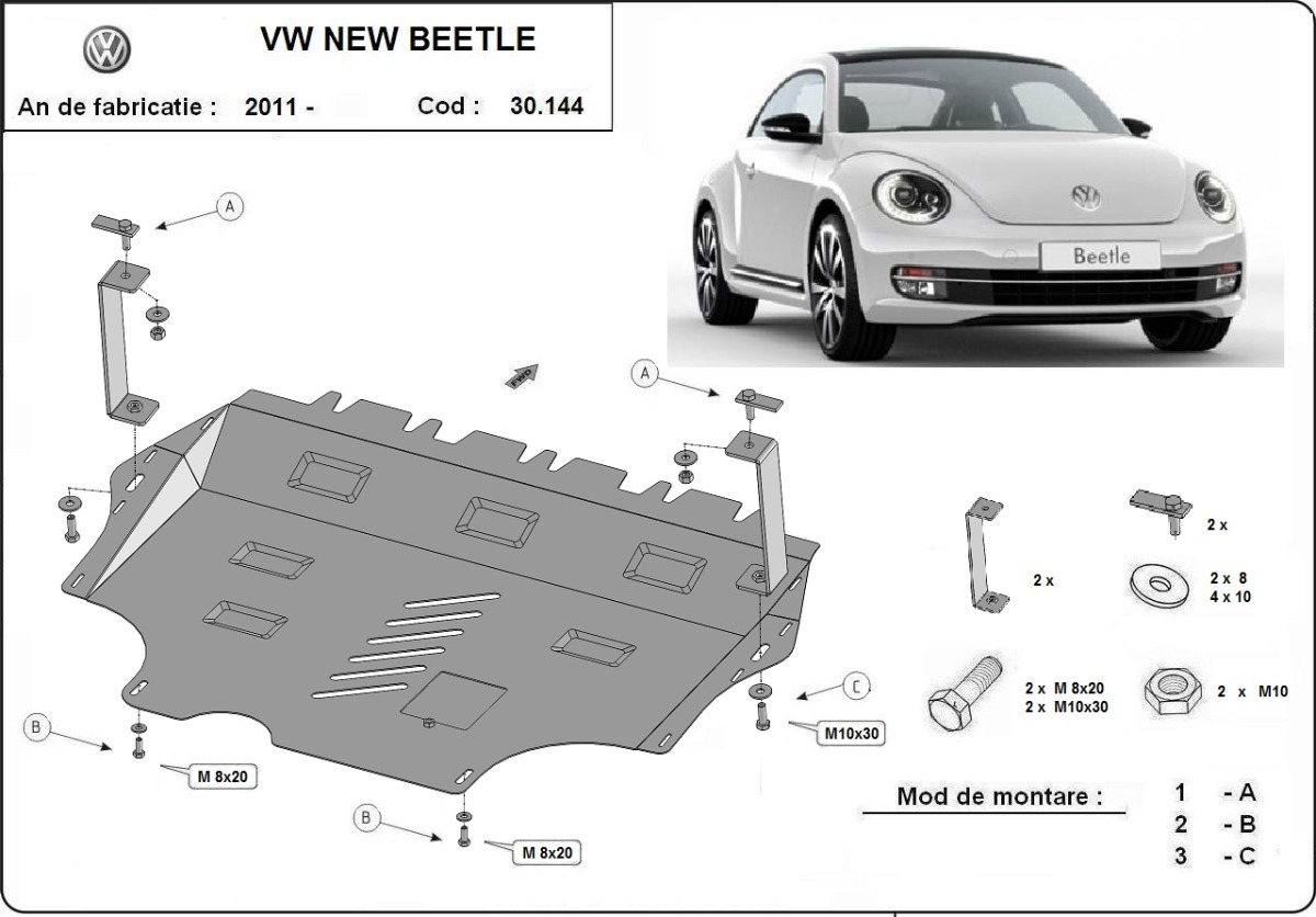 Stalen beschermplaat Motor+ | VW New Beetle (2011-2017) - 3