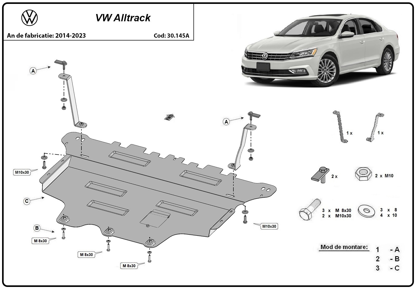 Stalen beschermplaat Motor+ | VW Passat Alltrack (2015-2024) - 3