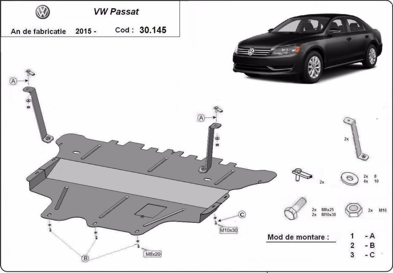 Bundplade Stål Motor+ | VW Passat B8 - Manu. (2015-2026) - 3