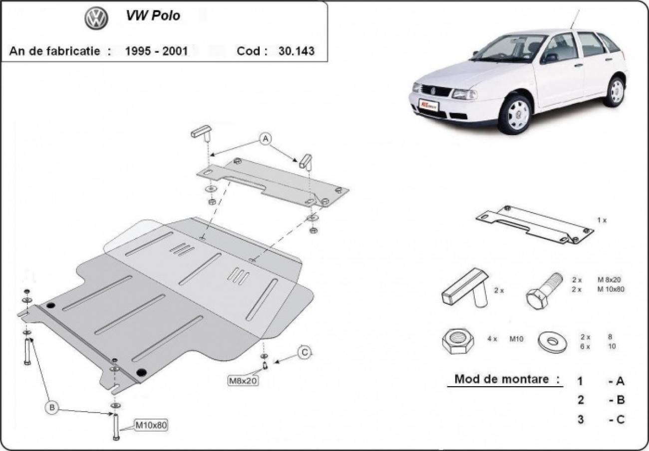Pohjapanssari Teräs Moottori+ | VW Polo - 6N, 6N1, 6K, Classic, Variant (1995-1999) - 3