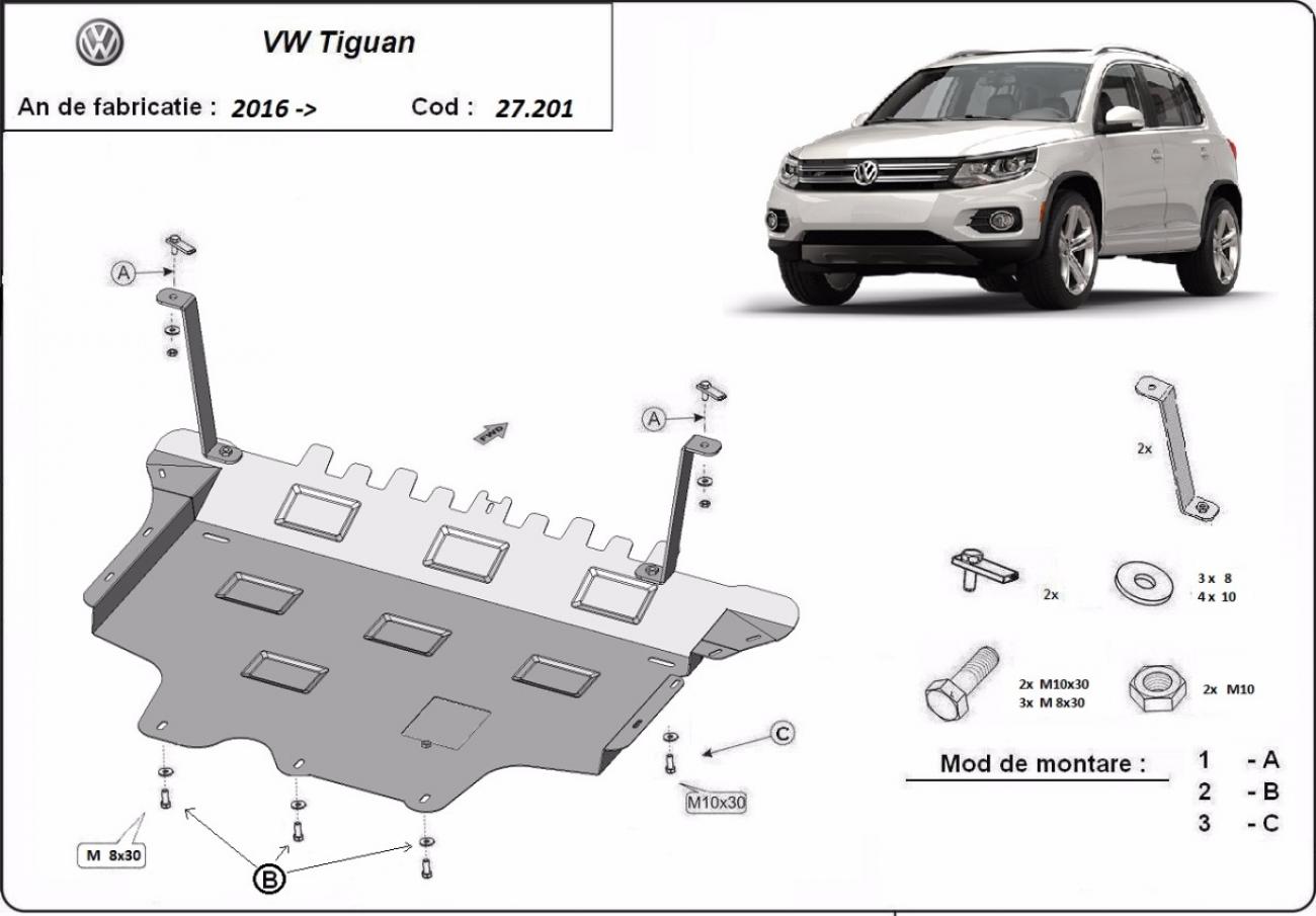 Bundplade Stål Motor+ | VW Tiguan (2016-2024) - 3