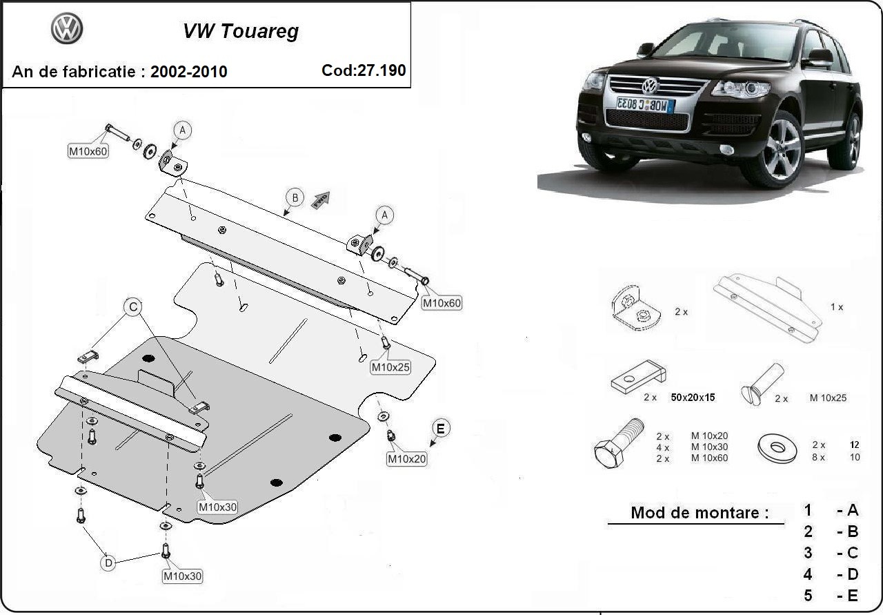 Skid plate Steel Engine | VW Touareg 7L (2003-2010) - 3