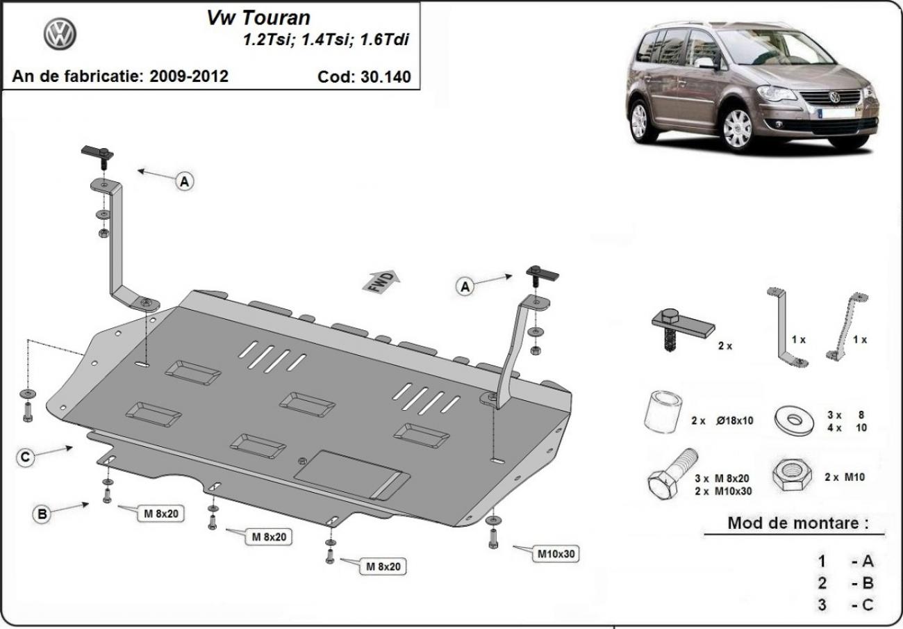 Skid plate Steel Engine+ | VW Touran (2010-2015) - 3
