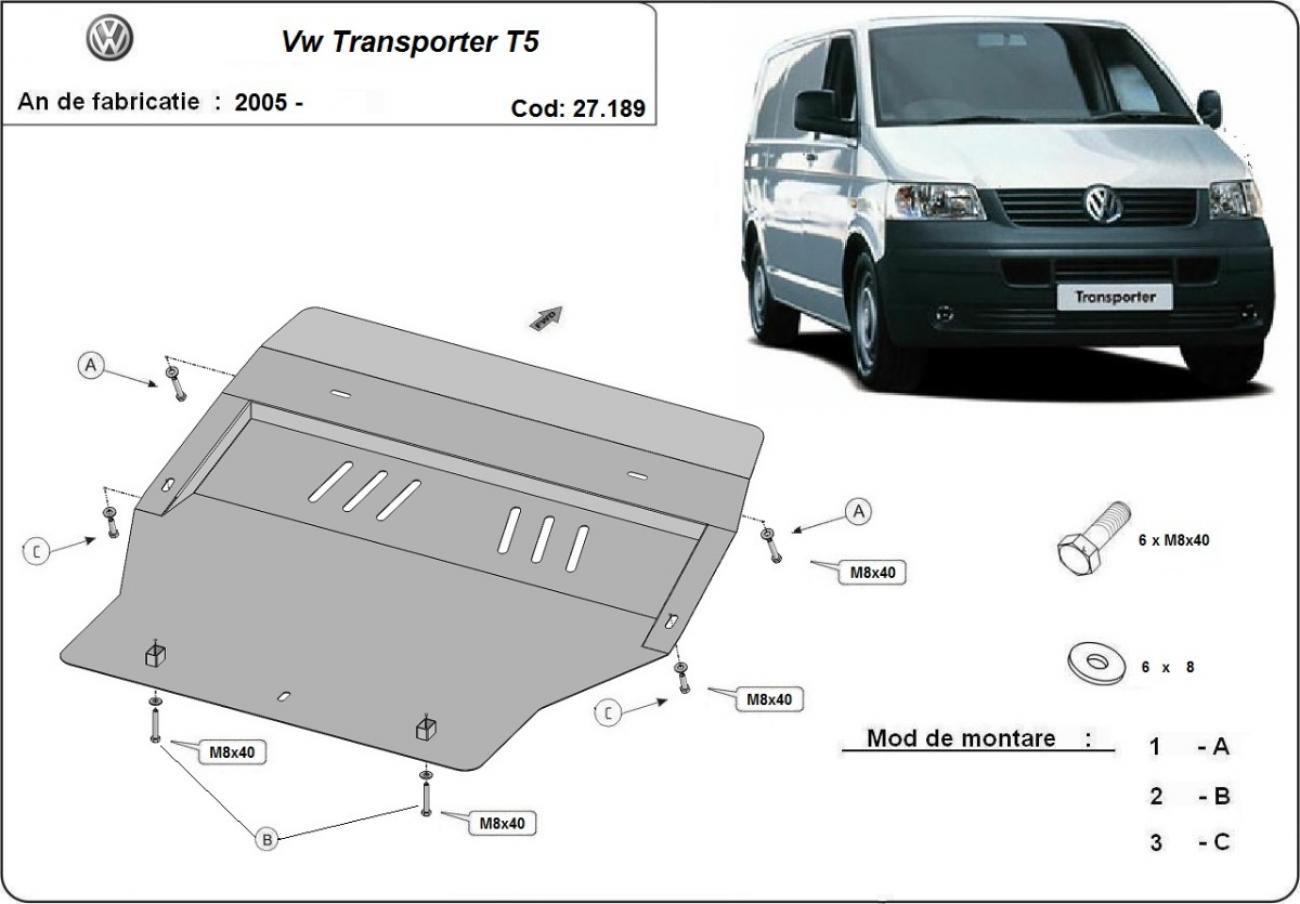 Bundplade Stål Motor+ | VW Transporter T5 (2003-2015) - 3