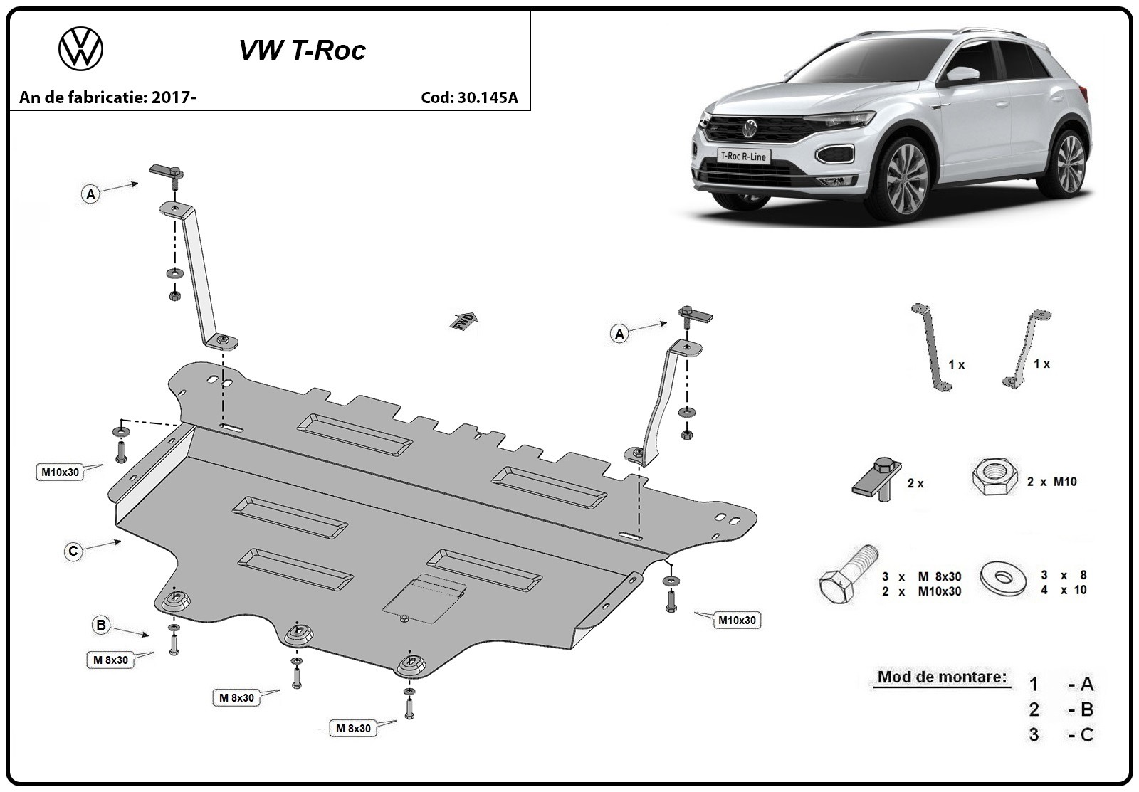 Stahl-Unterfahrschutz Motor+ | VW T-Roc (2017-2026) - 3
