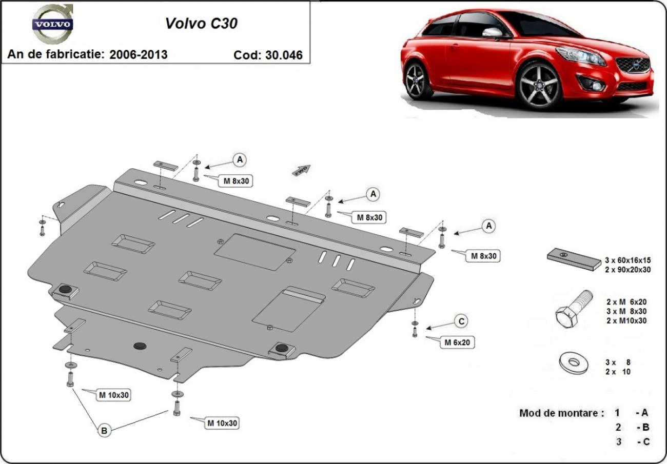 Hasplåt Stål Motor+ | Volvo C30 (2006-2013) - 3