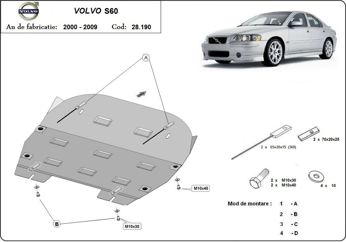 Protection inférieure en acier Moteur+ | Volvo S60 (2000-2009) - 3