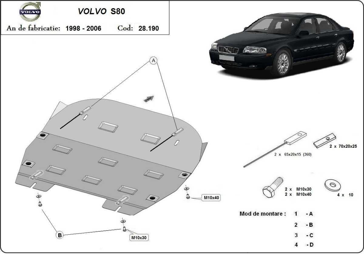 Protector inferior de acero Motor+ | Volvo S80 (1998-2006) - 3