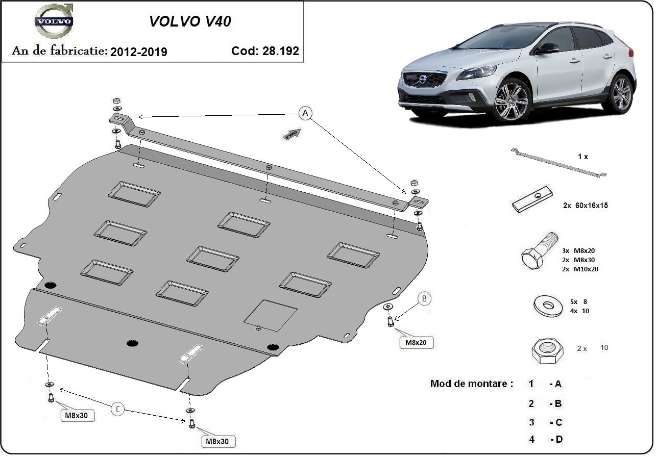 Stalen beschermplaat Motor+ | Volvo V40 (2012-2019) - 3