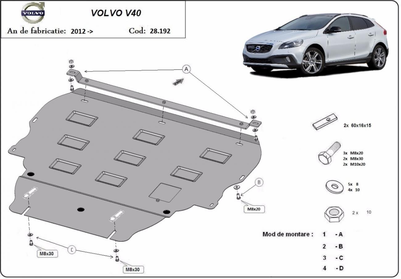 Pohjapanssari Teräs Moottori+ | Volvo V40 (2012-2019) - 3