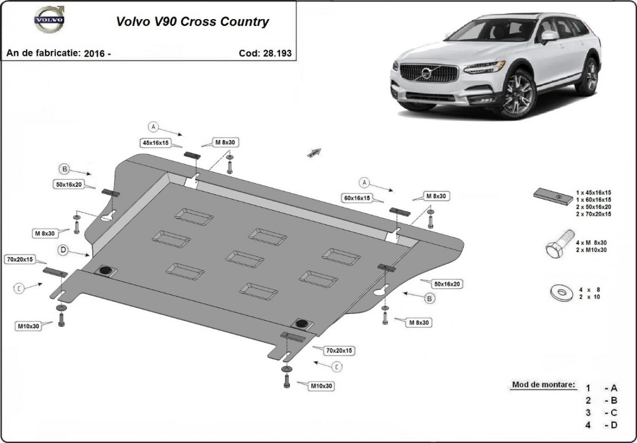 Pohjapanssari Teräs Engine+ | Volvo V90 Cross Country (2016-2026) - 3