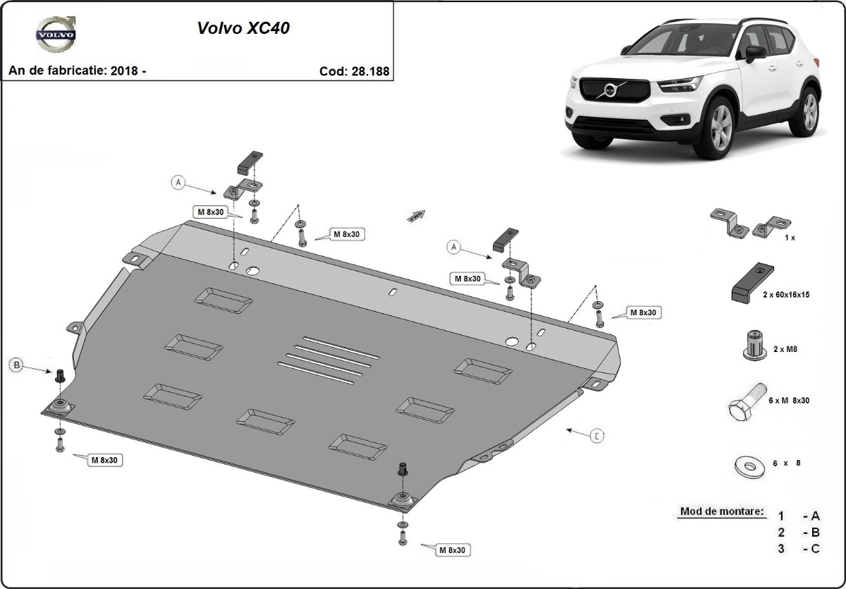 Protector inferior de acero Motor+ | Volvo XC40 (2018-2026) - 3