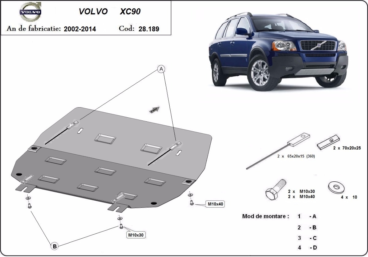 Proteção inferior em aço Motor+ | Volvo XC90 (2002-2014) - 3