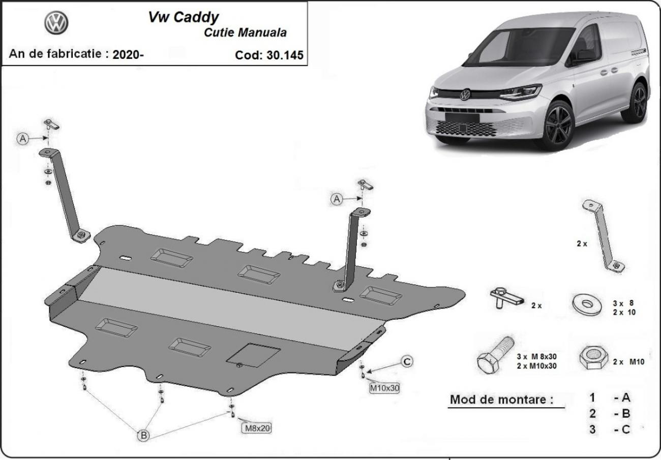 Pohjapanssari Teräs Moottori+ | VW Caddy (2020-2026) - 3