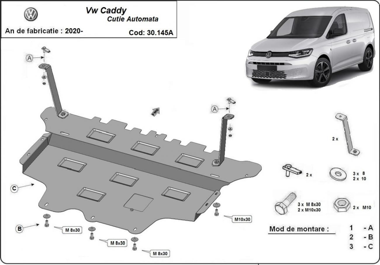 Hasplåt Stål Motor+ | VW Caddy - Autom. (2020-2026) - 3