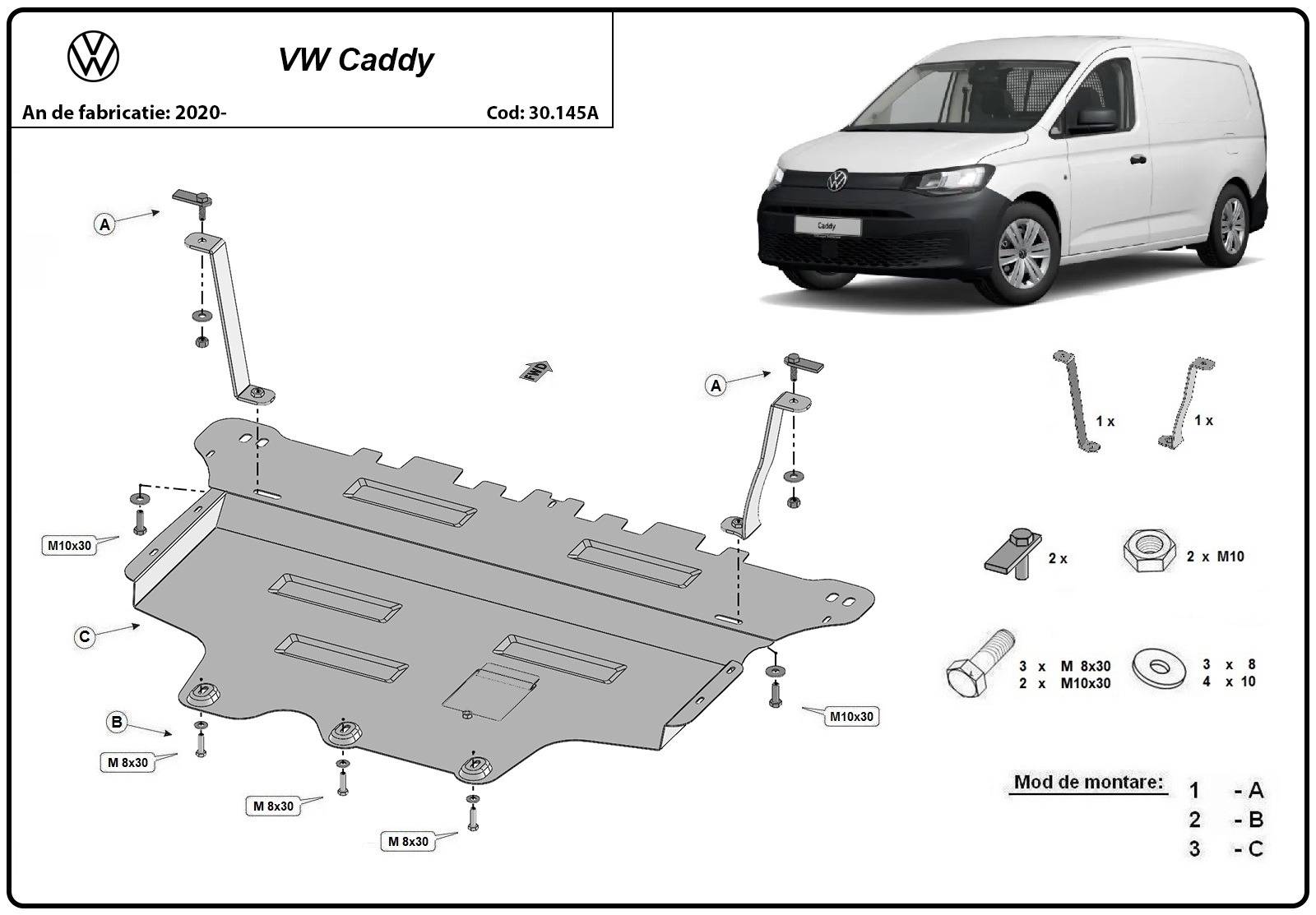 Skid plate Steel Engine+ | VW Caddy (2020-2026) - 3
