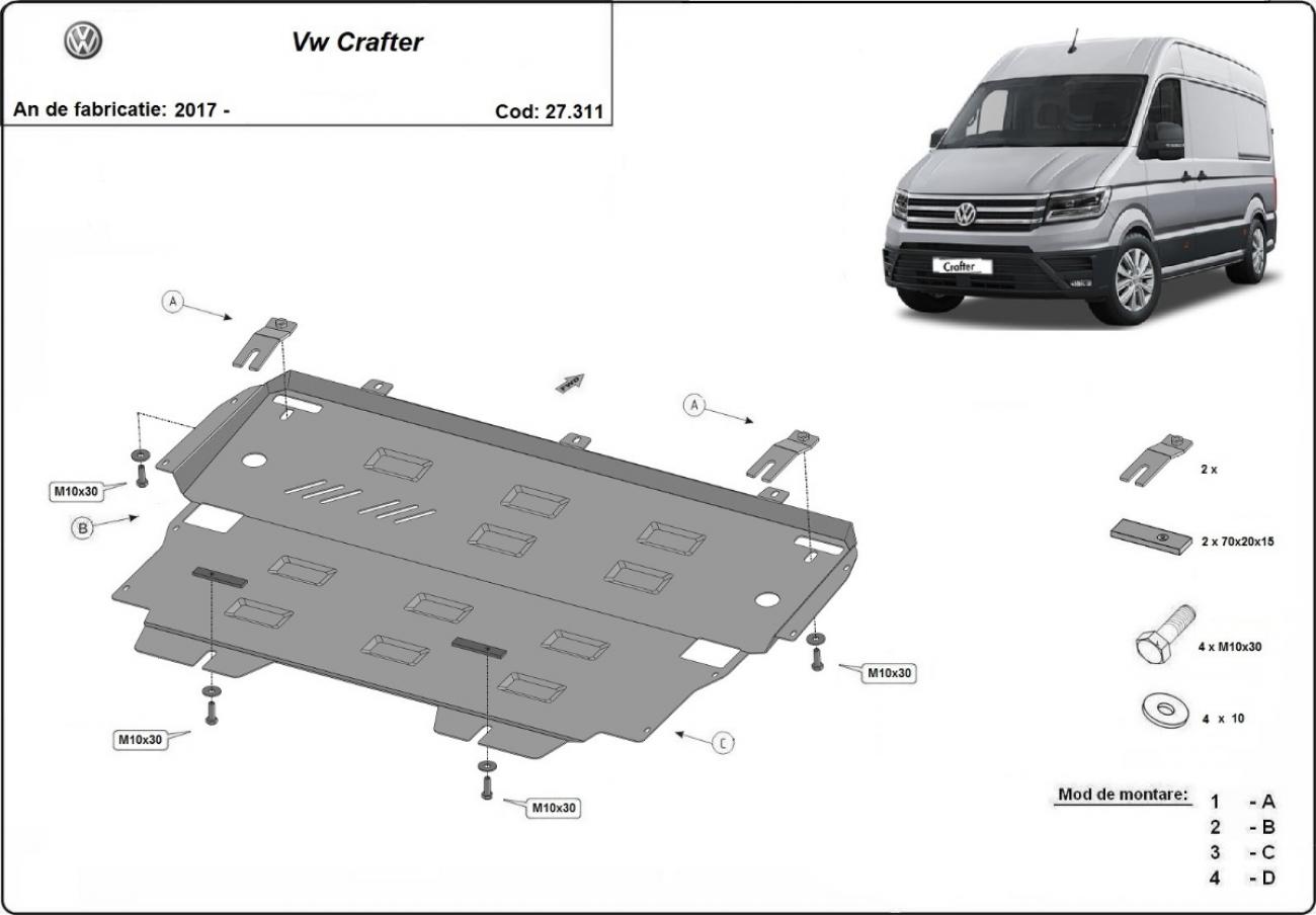 Hasplåt Stål Motor+ | VW Crafter (2017-2026) - 3