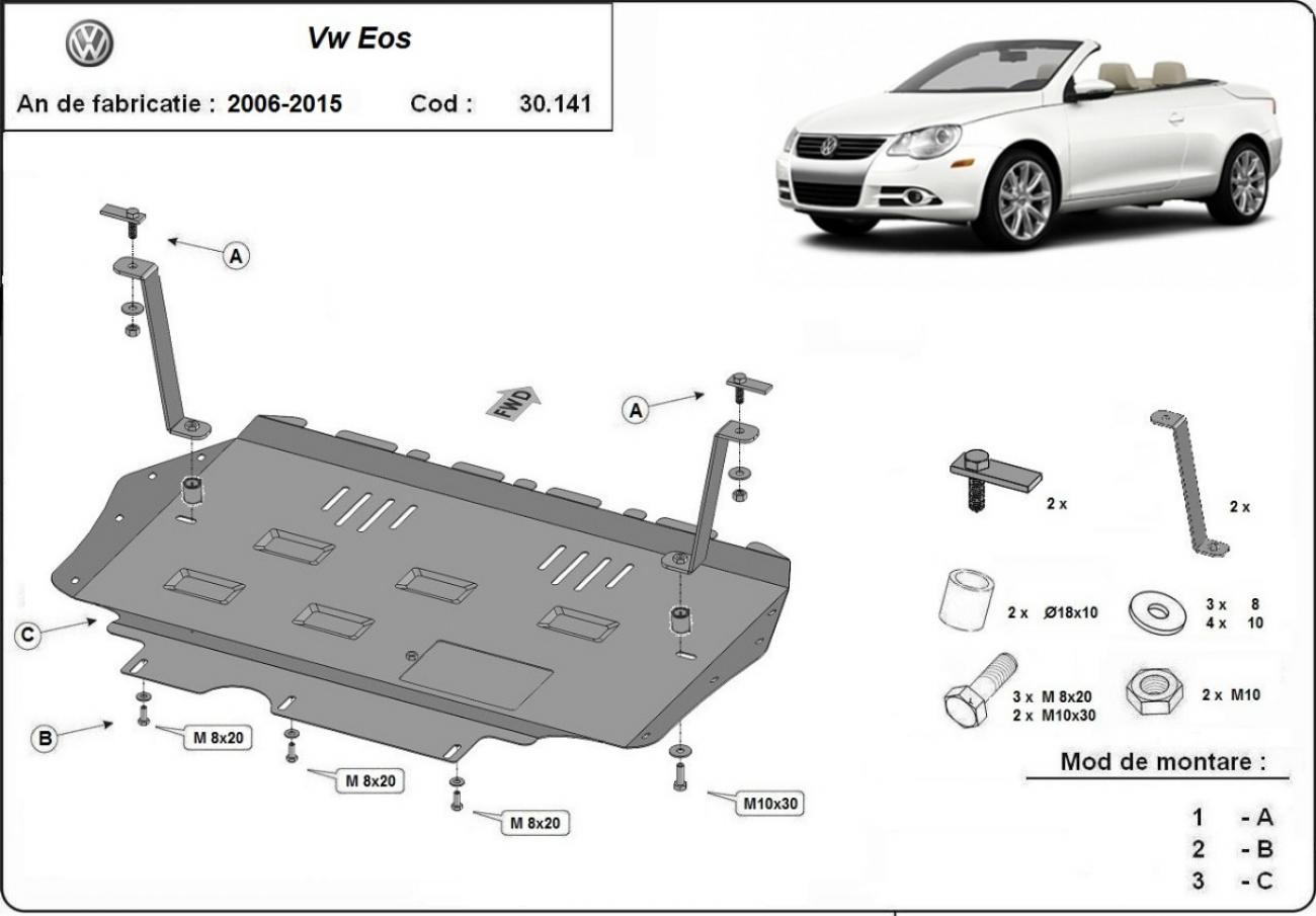 Bundplade Stål Motor+ | VW Eos (2006-2015) - 3