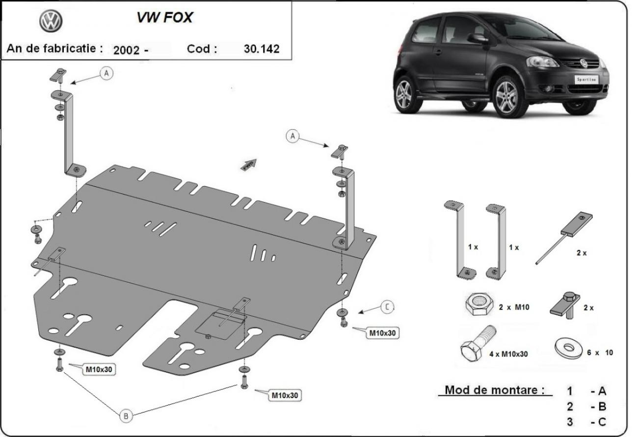 Bundplade Stål Motor+ | VW Fox (2002-2017) - 3
