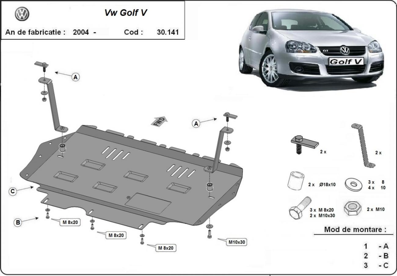 Pohjapanssari Teräs Engine+ | VW golf mk5 (2004-2010) - 3