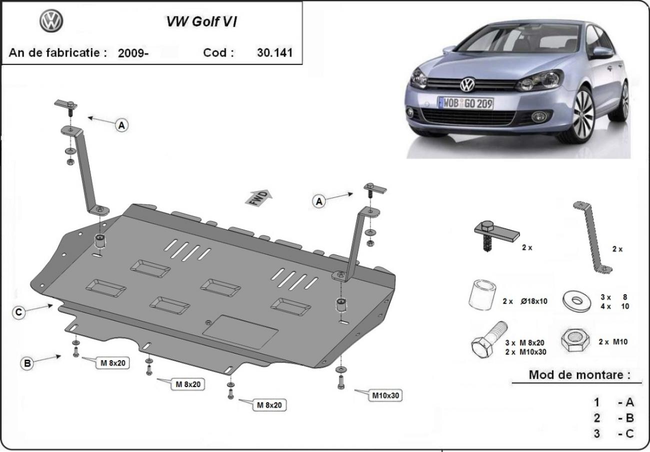 Skid plate Steel Engine+ | VW Golf 6 (2008-2010) - 3