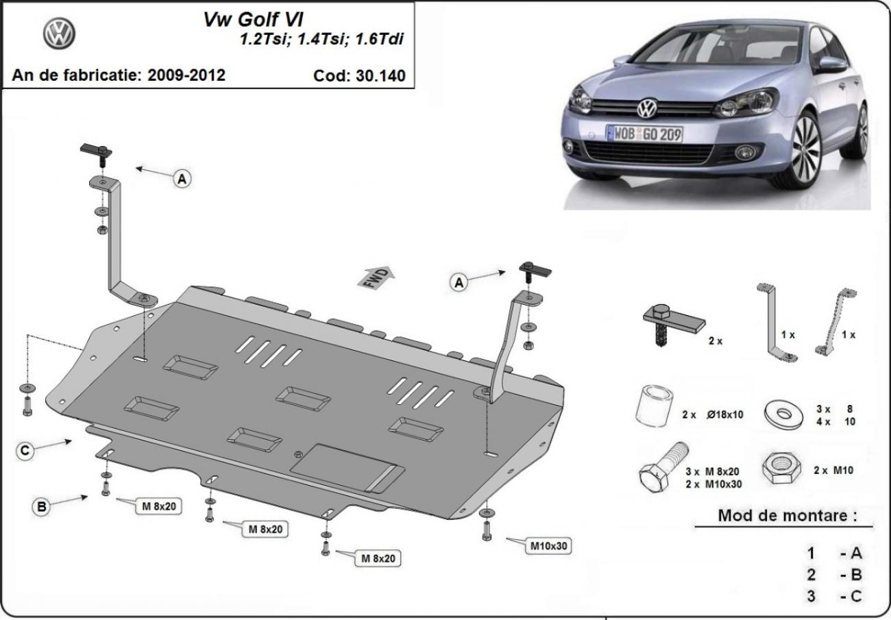Skid plate Steel Engine+ | VW Golf 6 (2010-2012) - 3