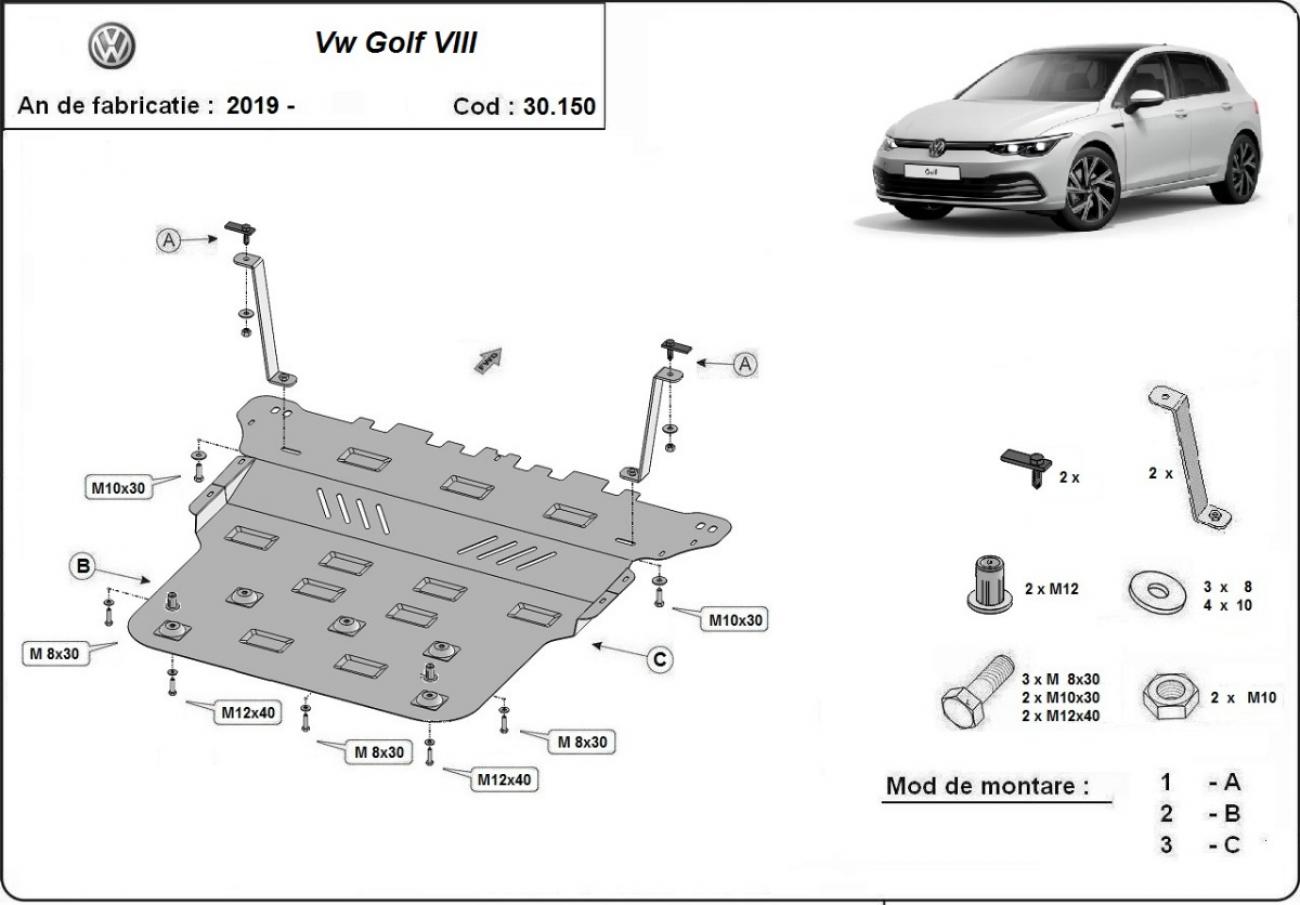 Skid plate Steel Engine+ | VW Golf 8 (2019-2026) - 3