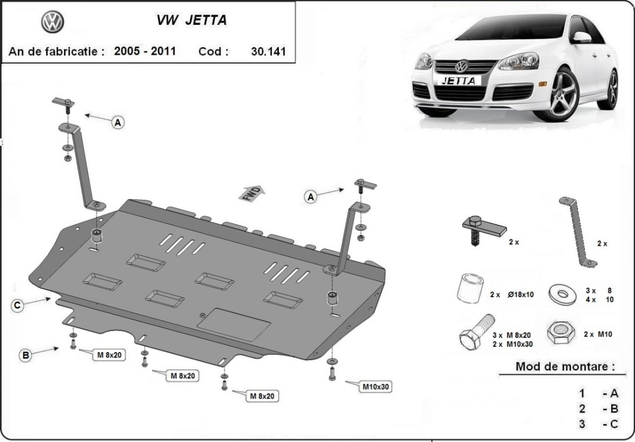 Pohjapanssari Teräs Moottori+ | VW Jetta (2005-2011) - 3