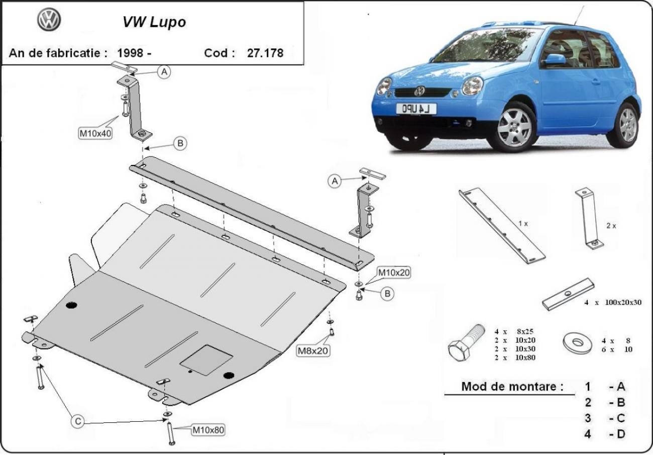 Hasplåt Stål Motor+ | VW Lupo (1999-2005) - 3