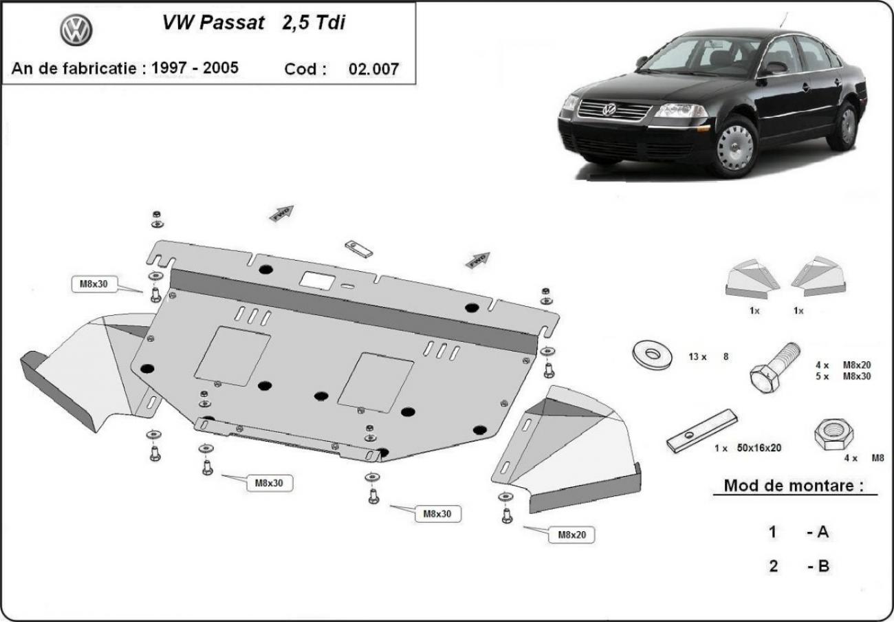 Bundplade Stål Motor+ | VW Passat B5, B5.5 (2001-2004) - 3