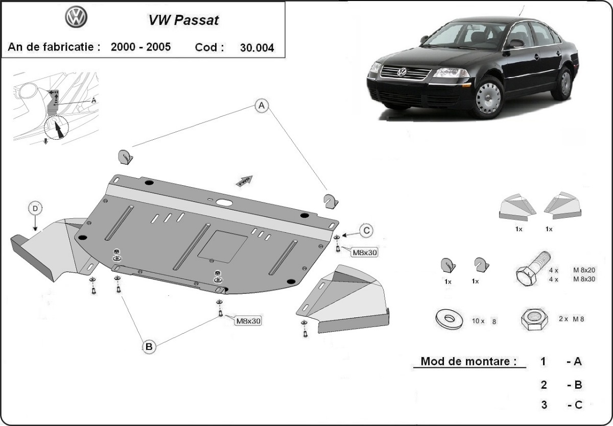 Proteção inferior em aço Motor+ | VW Passat B5.5 (2001-2005) - 3
