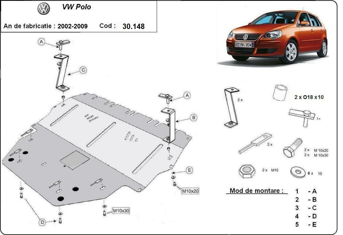 Skid plate Steel Engine+ | VW Polo Diesel (2002-2009) - 3