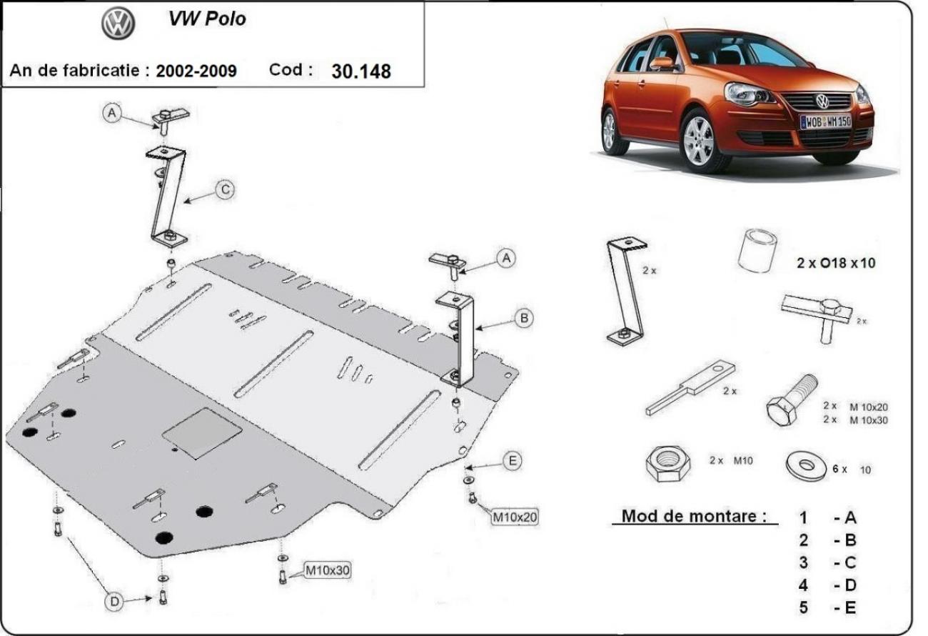 Skid plate Steel Engine+ | VW Polo Diesel (2002-2009) - 3