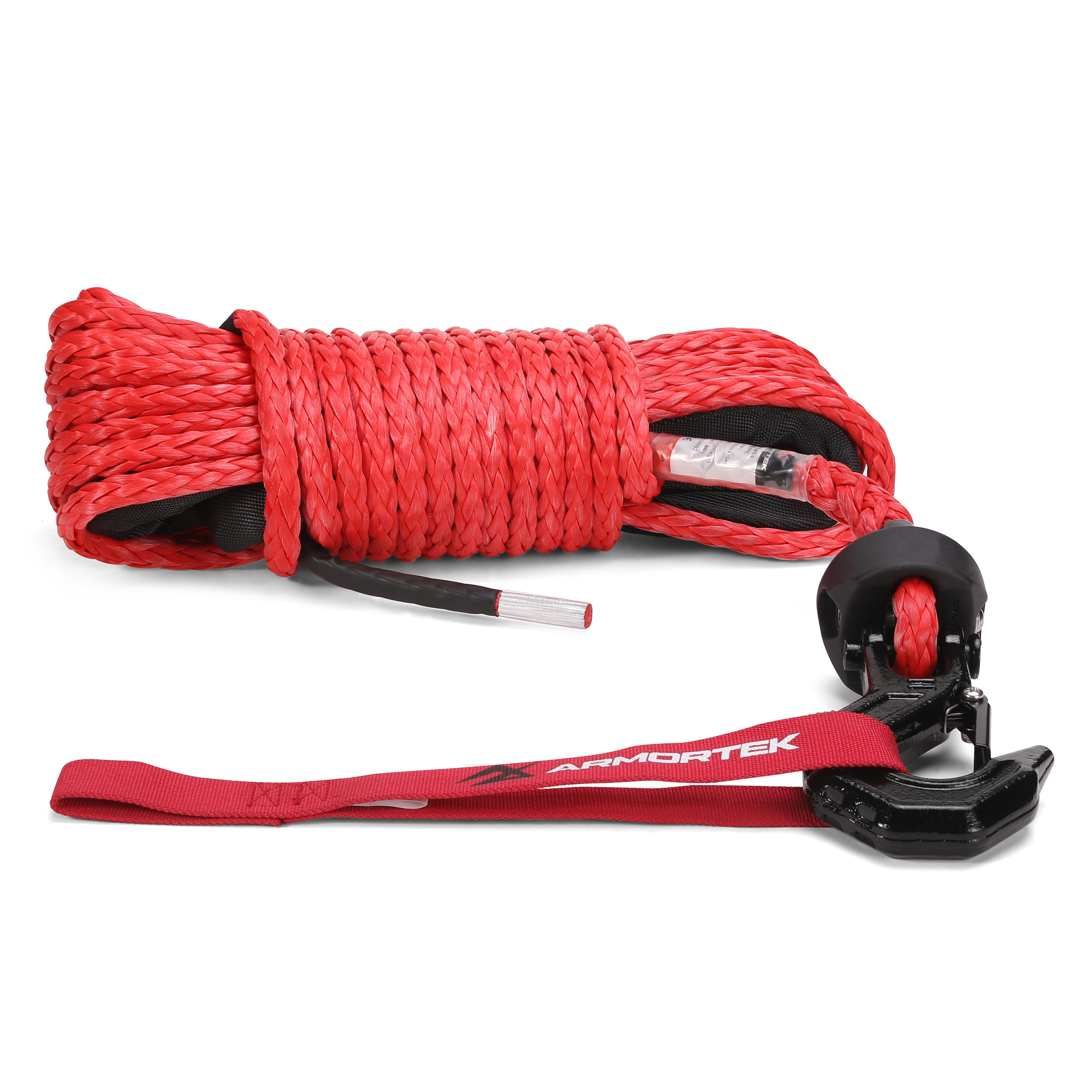 Armortek Synthetic Rope, Thimble and Black Hook 9.5mm x 15m