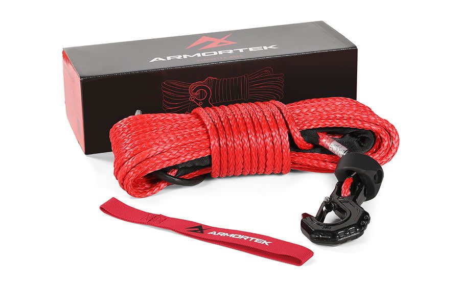 Armortek Synthetic Rope, Thimble and Black Hook 9.5mm x 15m - 3