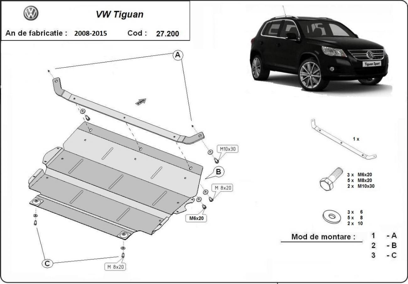Pohjapanssari Teräs Moottori+ | VW Tiguan (2008-2015) - 3