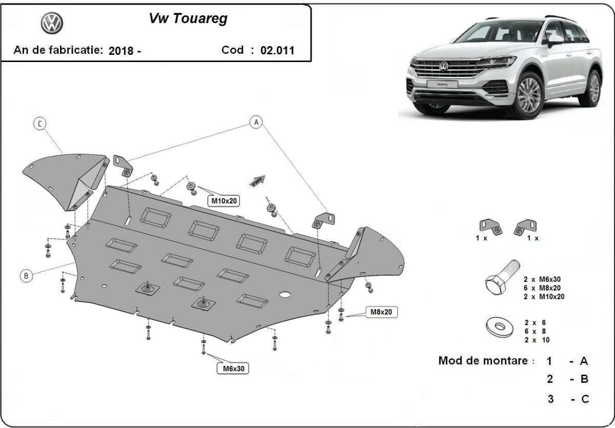Protector inferior de acero Motor+ | VW Touareg (2018-2026) - 3
