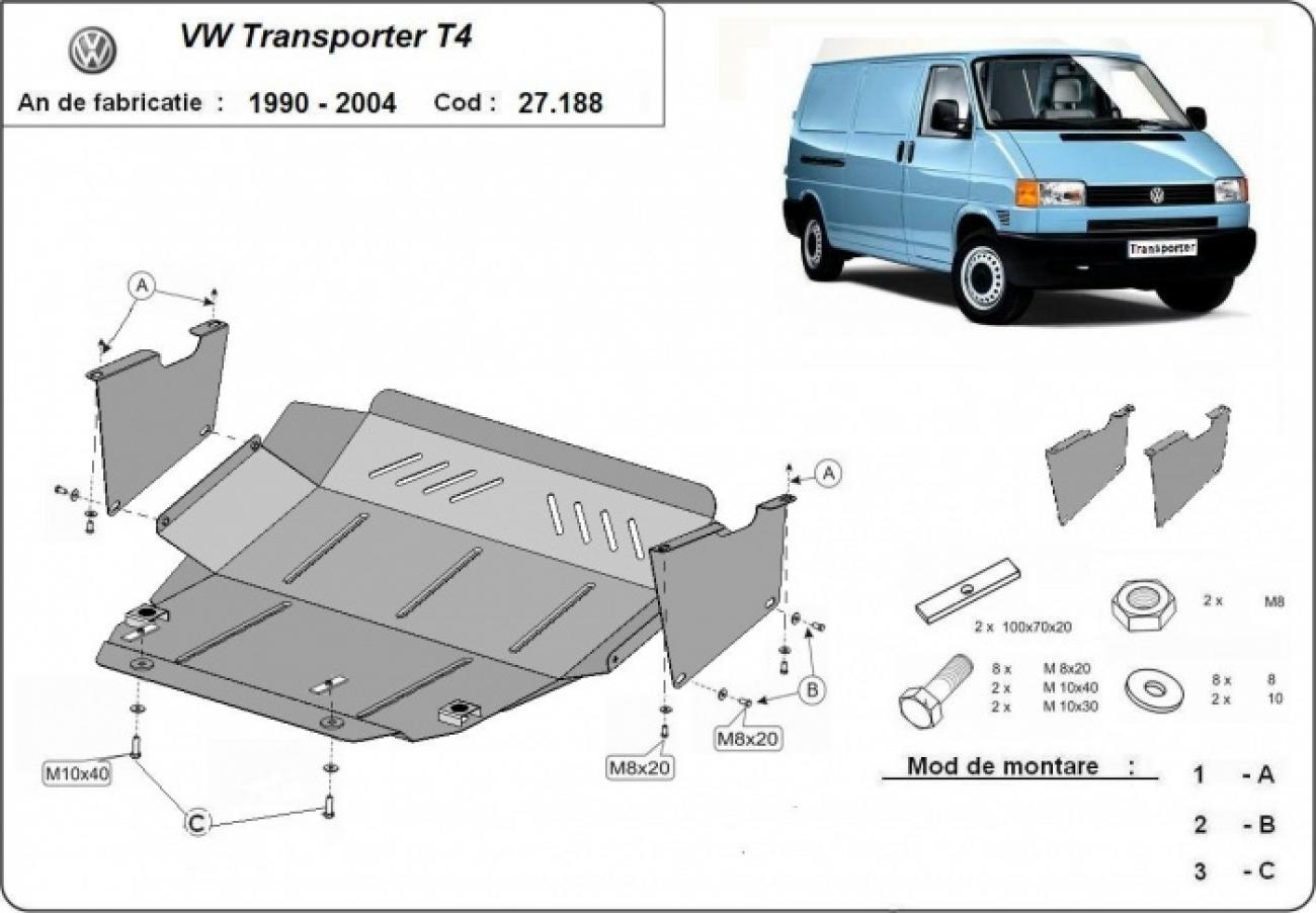 Bundplade Stål Motor+ | VW Transporter T4 (1990-2003) - 3