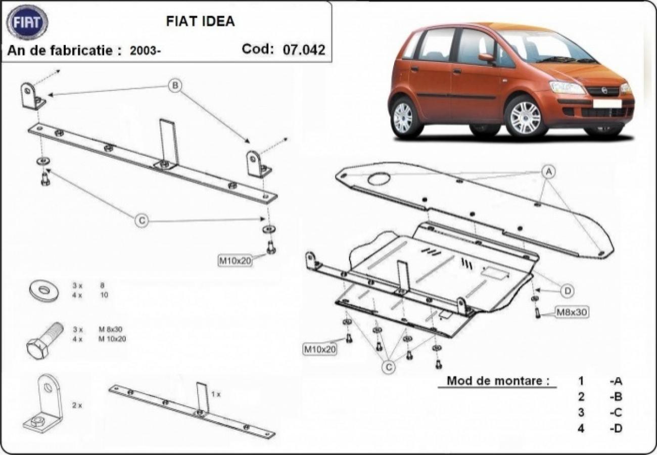 Pohjapanssari Teräs Moottori+ | Fiat Idea (2003-2012) - 3