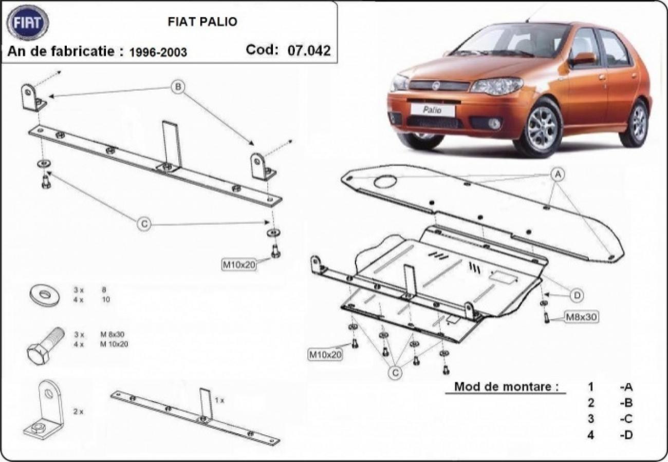 Hasplåt Stål Motor+ | Fiat Palio (1996-2003) - 3