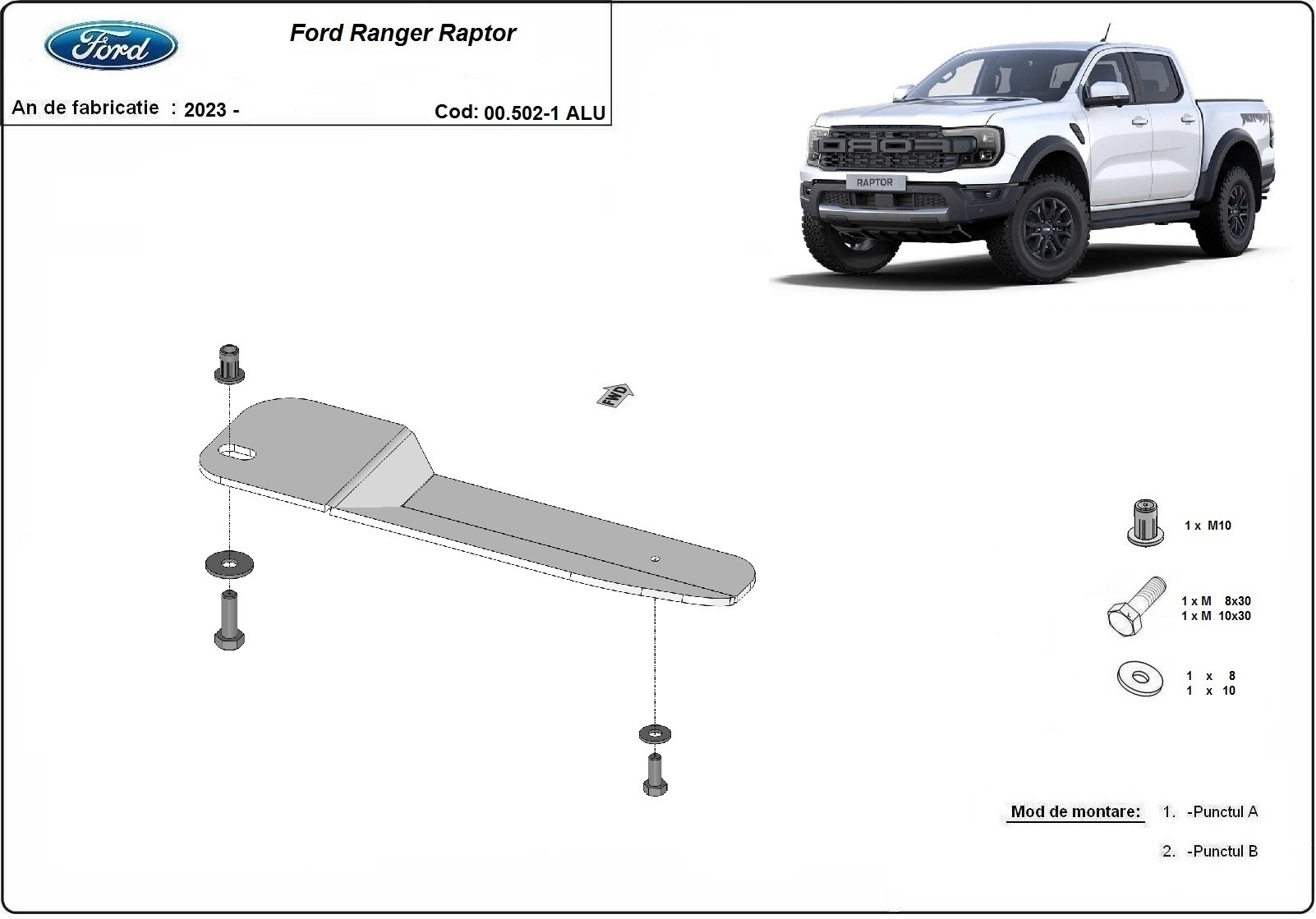 Proteção inferior Alumínio Fuel filter | Ford Ranger Raptor (2023-2026)