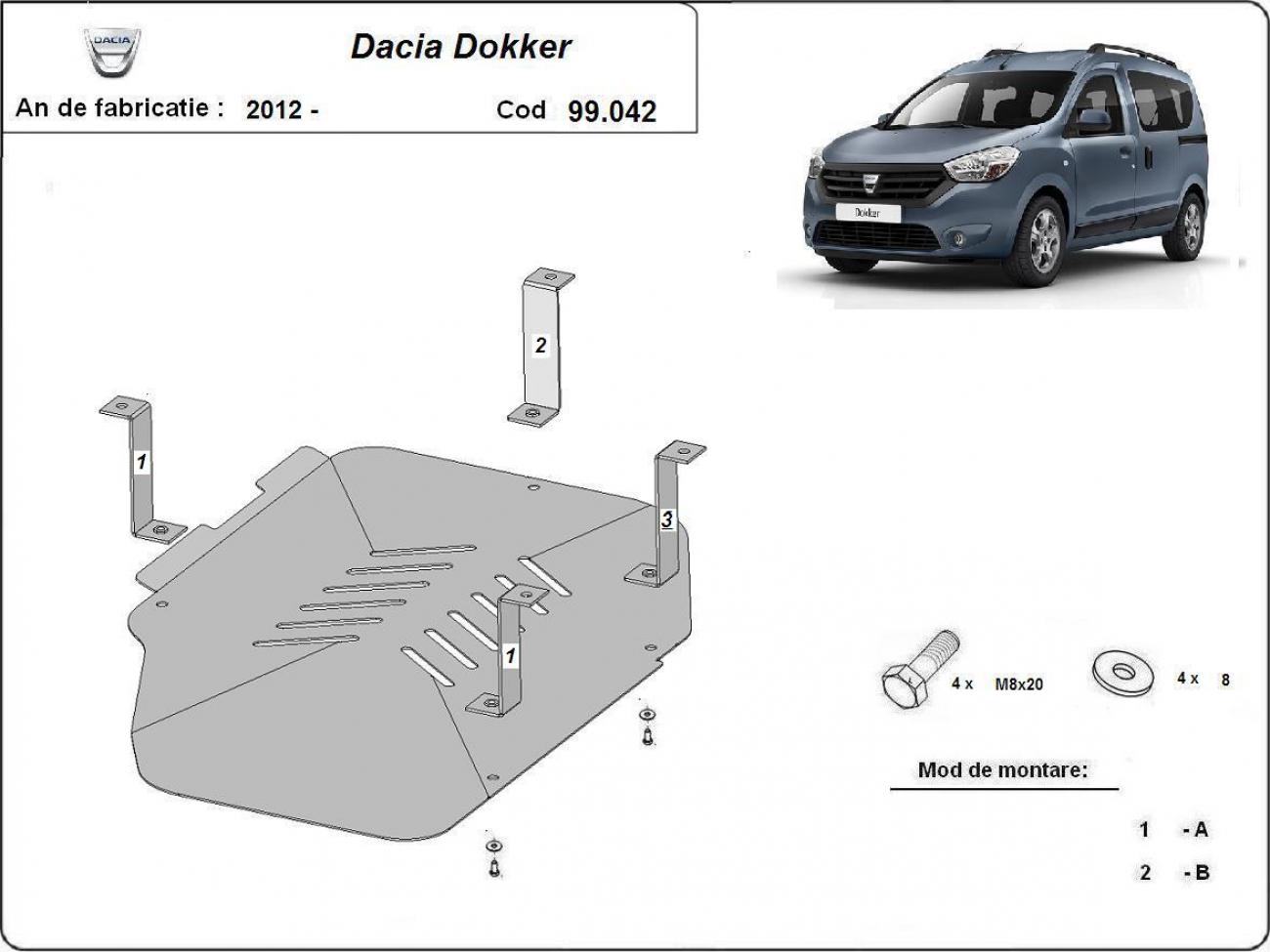Hasplåt Stål Bränsletank | Dacia Dokker (2012-2026) - 3