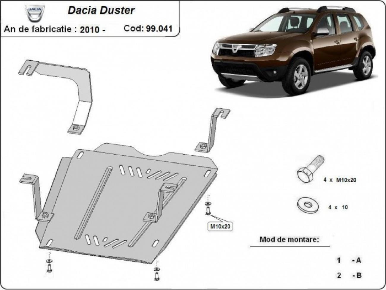 Bundplade Stål Brændstoftank | Dacia Duster (2010-2017) - 3