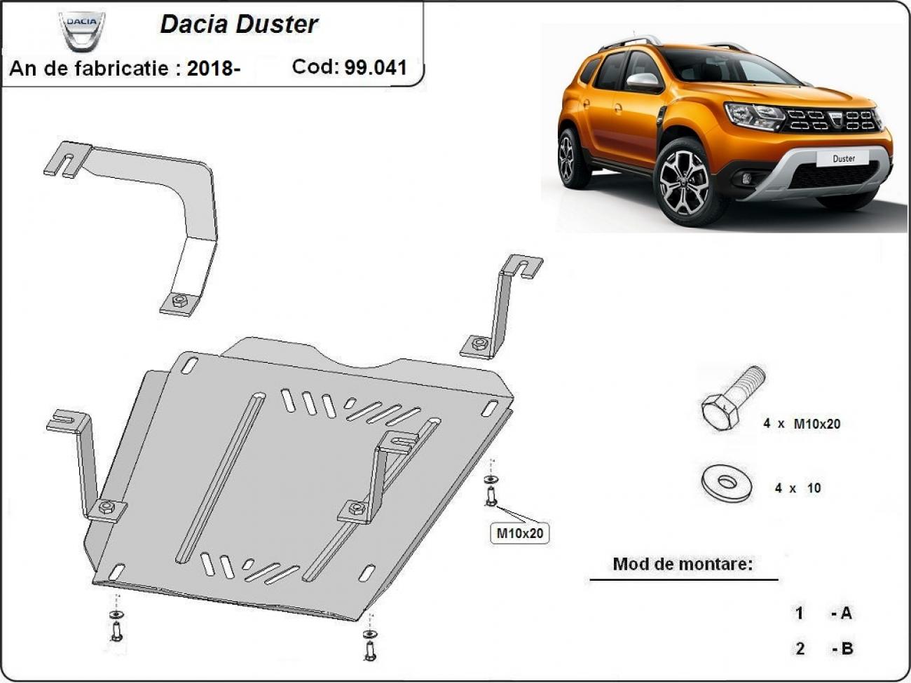 Bundplade Stål Brændstoftank | Dacia Duster (2018-2024) - 3