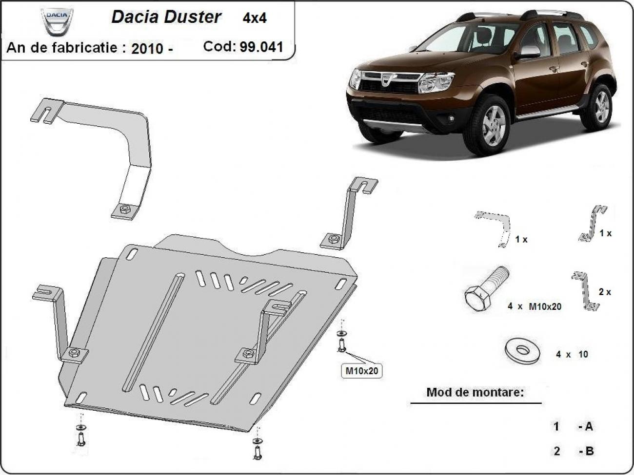 Skid plate Aluminium Fuel tank | Dacia Duster (2010-2024) - 3