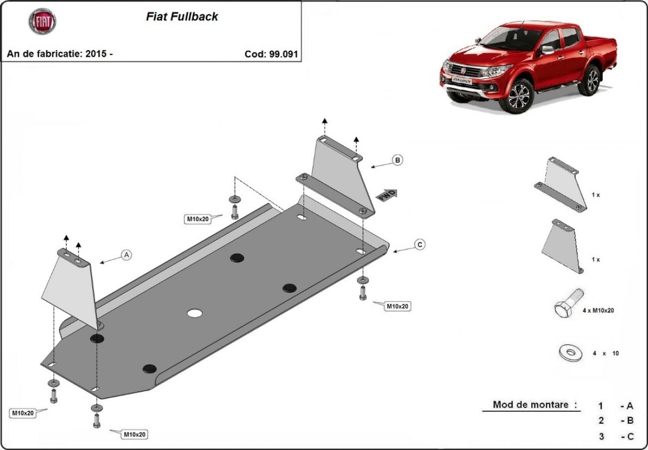 Bundplade Stål Brændstoftank | Fiat Fullback (2016-2019) - 3