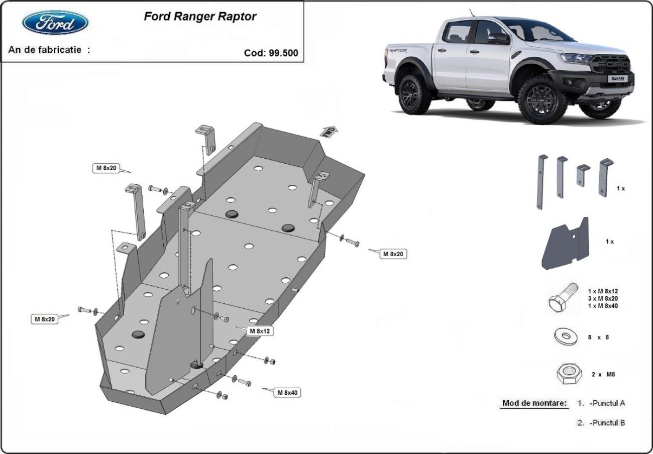 Pohjapanssari Teräs Polttoainesäiliö | Ford Ranger Raptor (2020-2023) - 3